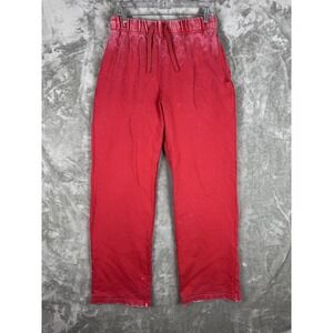 Vitality Wide Leg Sweatpants Red Drawstring Mens Large Gym Lounge Pockets Casual